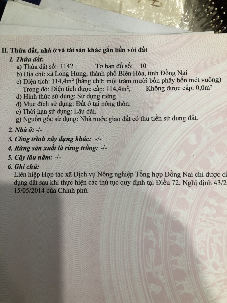 Chính chủ bán đất nền 3 mặt tiền, dự án Long Hưng City, Thành phố Biên Hoà.