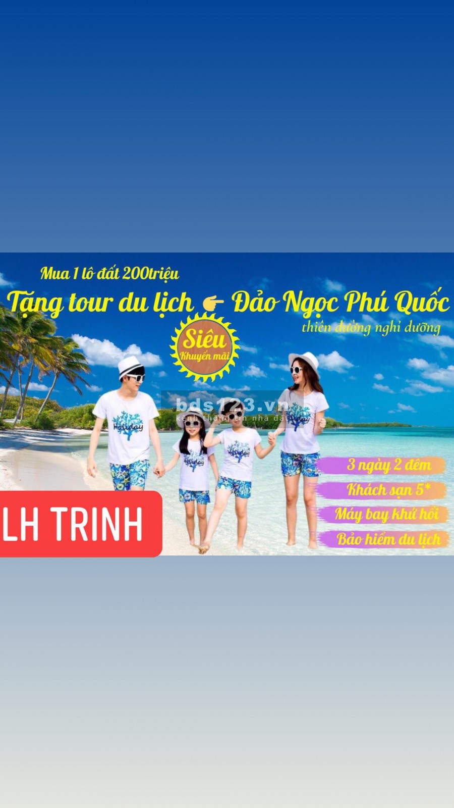 Mua 1 Lô chỉ 200tr quá rẻ tặng ngay tour du lịch 3ngày2 đêm đến Đảo Phú Quốc