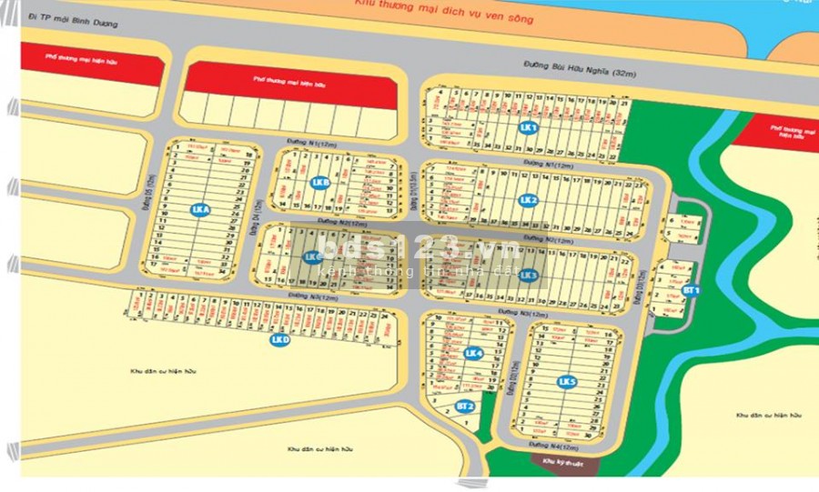 Bán đất Biên Hòa Riverside MT Bùi Hữu Nghĩa, SHR, thổ cư 100%, giá 1.5 tỷ/nền