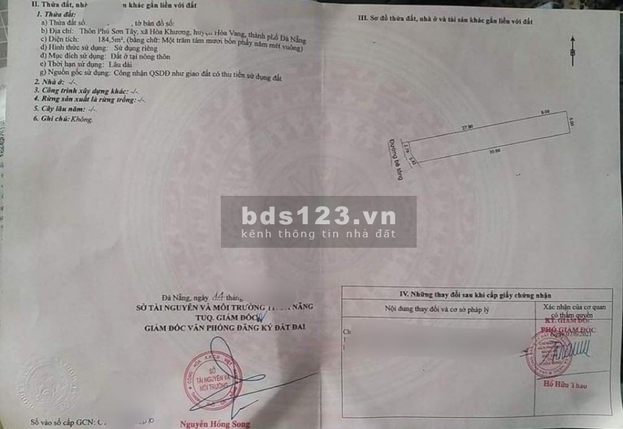 Bán lô đất rẻ chỉ 800 triệu Hoà Khương Hoà Vang Đà Nẵng liên hệ 0769962883, pháp lý đủ