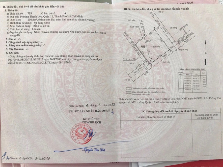 Bán đất hai mặt tiền Phường Thạnh Lộc, Quận 12 giá tốt cho nhà đàu tư