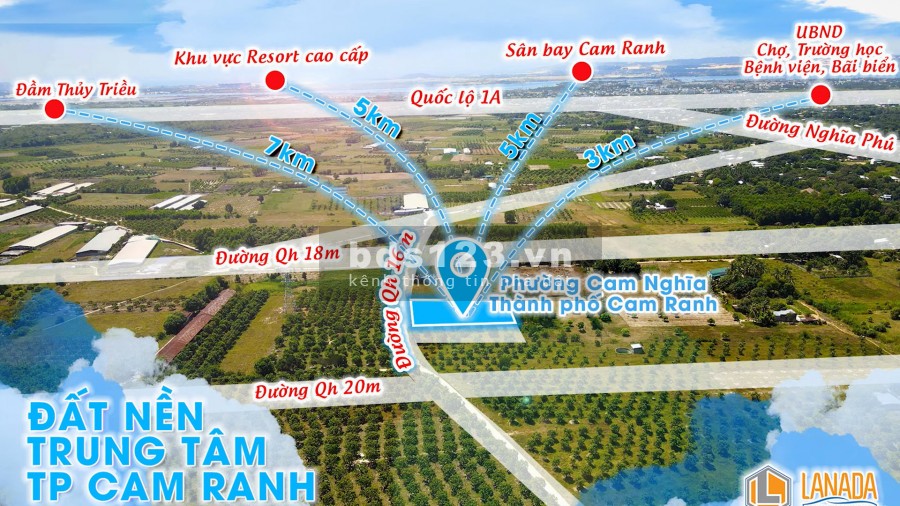 Chỉ từ 8triệu/m2 khu dân cư Cam Nghĩa, thành phố Cam Ranh