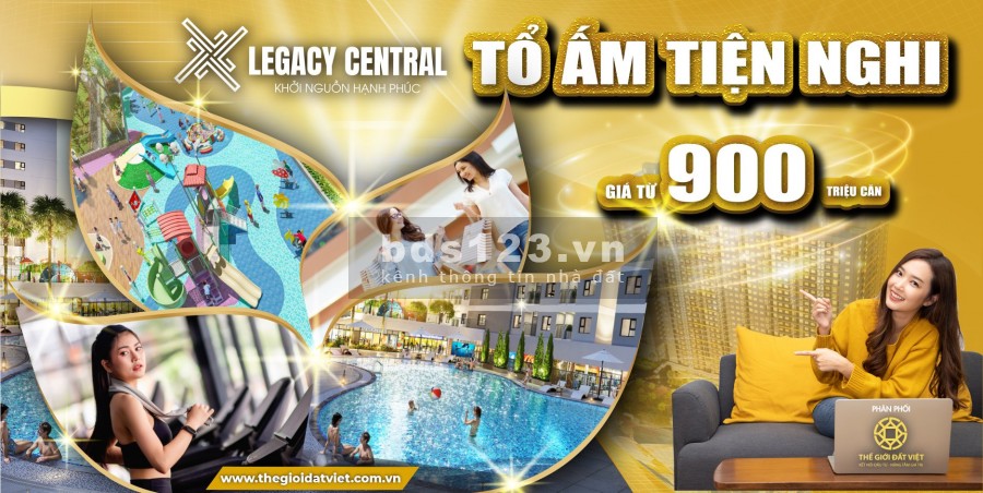 Legacy central tổ ấm tiện nghi chỉ 900 triệu, ân hạn nợ gốc và lãi vay đến khi nhận nhà