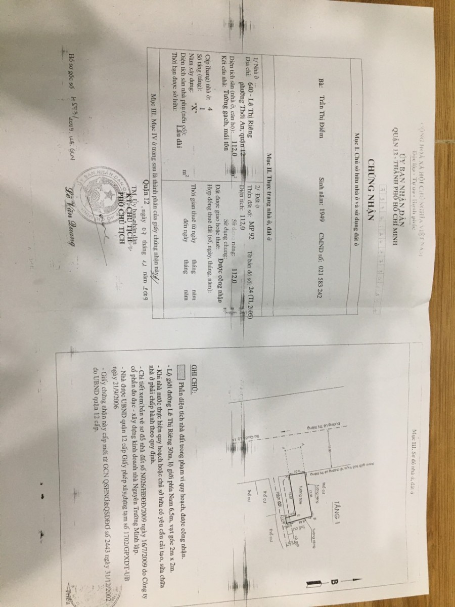 Chính chủ bán căn nhà nguyên căn mặt tiền vị trí đắc địa tại Quận 12, Hồ Chí Minh