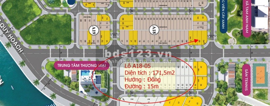 Bán đất nền dự án tại Xã Tam Anh Nam, Núi Thành, Quảng Nam diện tích 171.5m2 giá 1.7 tỷ