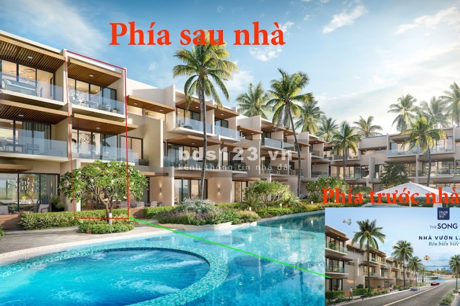 Chỉ 2 tỷ (25%) sở hữu biệt thự hai mặt tiền, hồ bơi ngay biển Bình Thuận, nà xây dựng 1 trệt 2 lầu