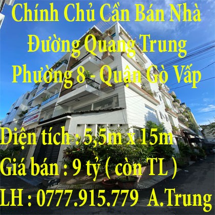 Chính chủ cần bán nhà nguyên căn phường 8 Quận Gò Vấp giấy tờ pháp lý sổ chính chủ