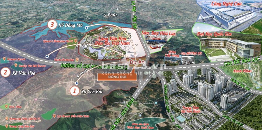 Bán đất nền Hoà Lạc, sát cổng lang văn hoá các dân tộc, dỏ đỏ từng nền, tiện ích đầy đủ