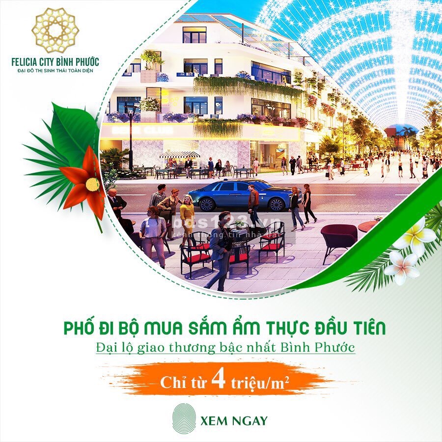 Sở hữu ngay đất nền khu đô sinh thải Felicia đẳng cấp nhất Bình Phước với chỉ 4 triệu/m2