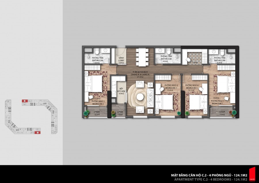 Cần bán gấp căn hộ 3003 diện tích 121m2 thông thuỷ thuộc dự án CT8 The Emerald Mỹ Đình.