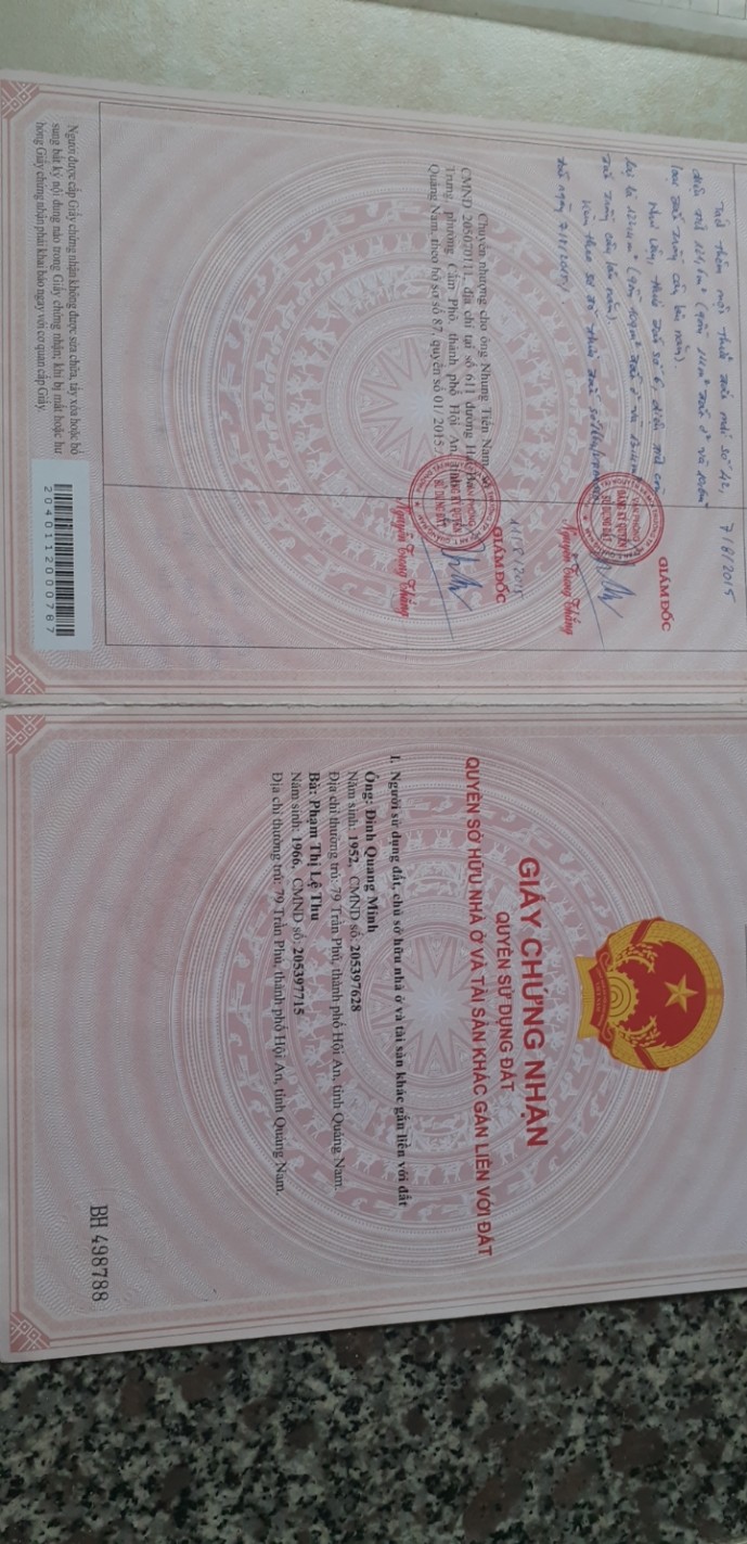 Chính Chủ Cần Bán Nhà Mặt Tiền Ở Đường Lê Hồng Phong, Phường Tân An, Thành Phố Hội An.