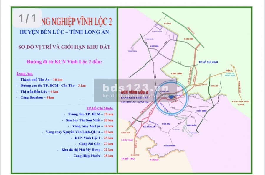 Bán và cho thuê đất diện tích đa dạng 4500m2-15ha trong KCN Vĩnh Lộc 2 Long An
