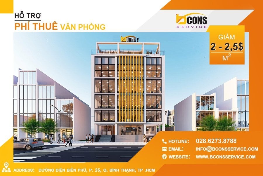 Văn phòng cho thuê trung tâm Quận Bình Thạnh, tiện ích đầy đủ, ký hợp đồng dài hạn