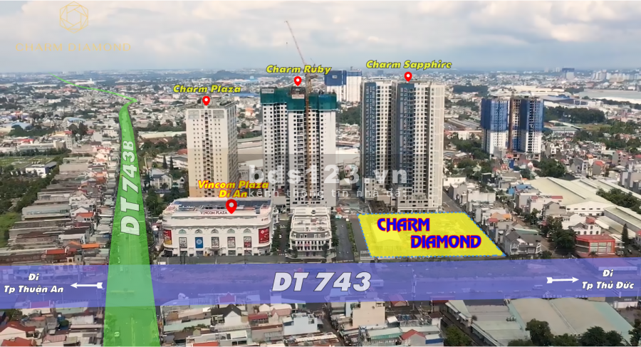 Chính thức giữ chỗ Giai đoạn 1 Charm Diamond tặng giá tốt sinh lời đến 12% giá bán 34 triệu/m2