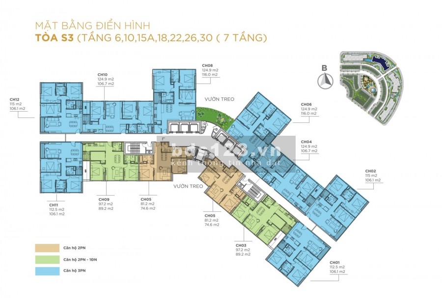 Bán căn hộ 3 ngủ tầng 31 của dự án Sunshine City với thiết kế hợp lý và view cho tất cả các phòng