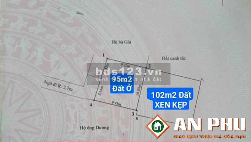 Chuyển nhượng lô đất tại Tân Dương, Thuỷ Nguyên, Hải Phòng, cam kết giá rả nhất thị trường