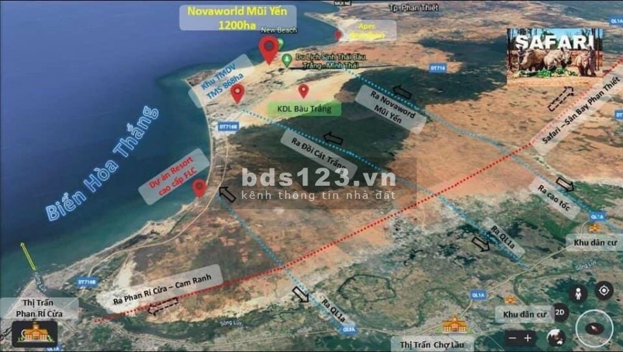 Bán đất Bình Thuận, Đất riêng, Sổ đỏ sẵn sang tên ngay diện tích 7985m2