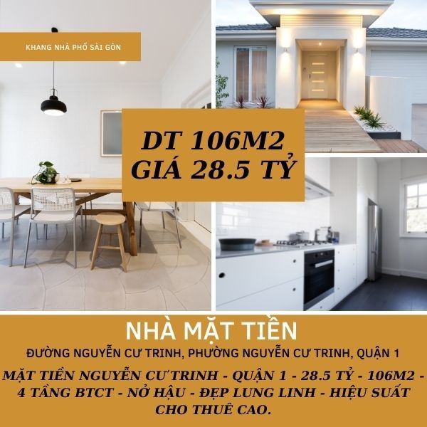 MẶT TIỀN Nguyễn Cư Trinh 106m2 4 Tầng Giá 28.5 tỷ Phường Nguyễn Cư Trinh Quận 1