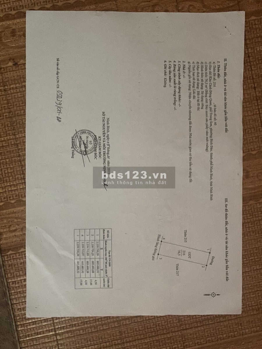 Gia đình cần bán gấp đất phố Trung Sơn, Bích Đào, diện tích sử dụng 77m2, giá 1ty650