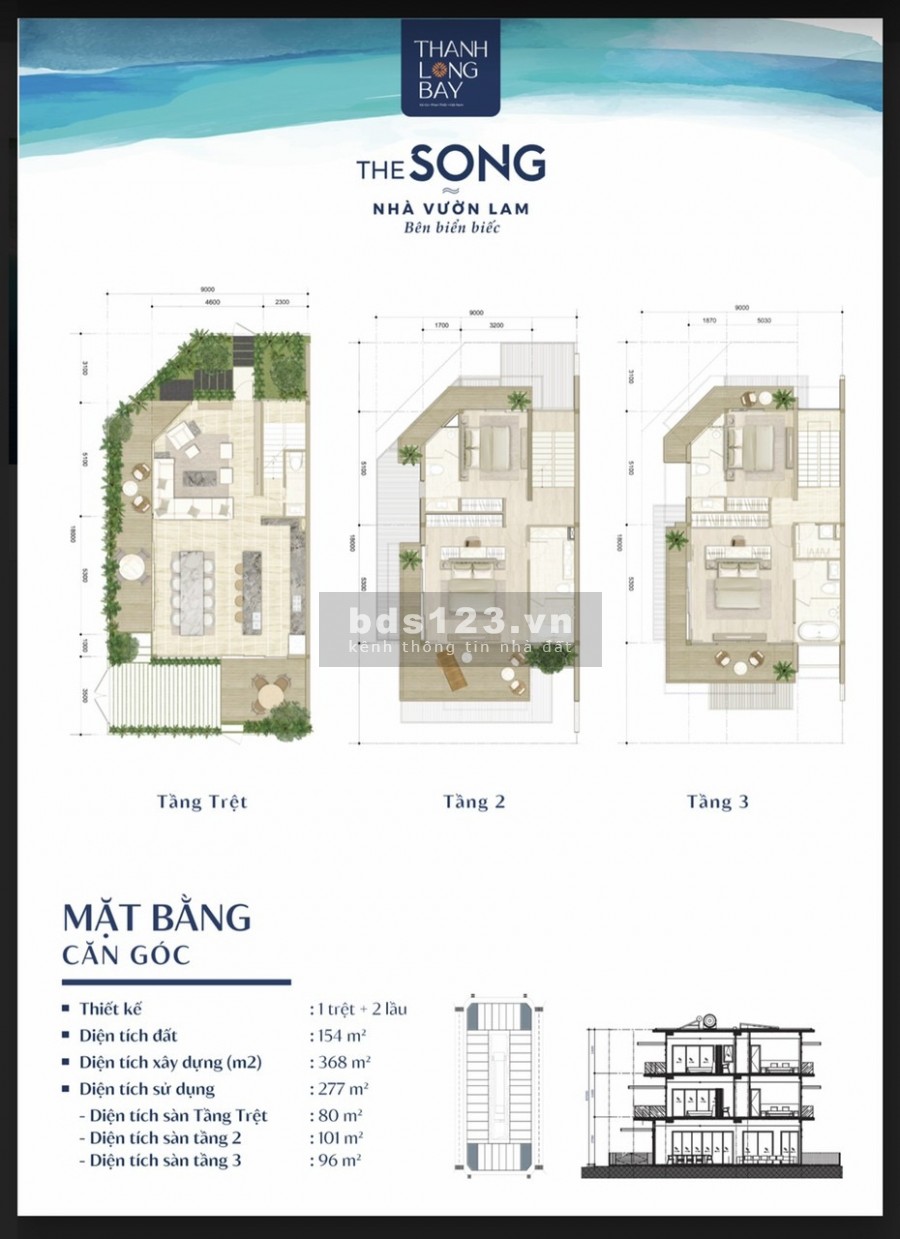 Nhà Vườn Biệt Thự bên Biển, thiết kế 2 mặt tiền cam kết mua lại với lãi suất 6%