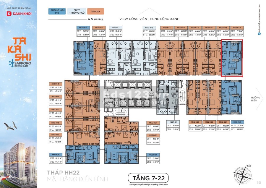 Bán căn hộ hiếm có duy nhất 1 căn diện tích 70m2, chung cư Takashi View biển, giá đợt 1