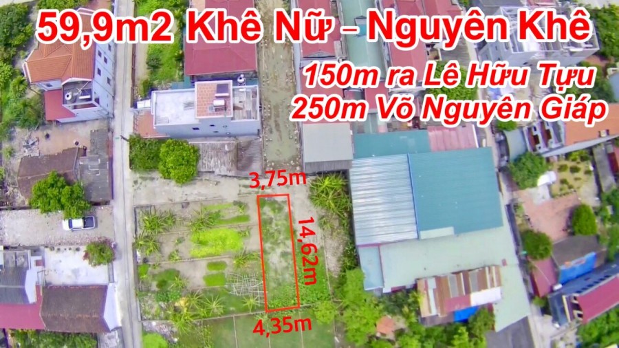 Siêu hót 60m2 Khê Nữ, Nguyên Khê, Đông Anh giá rẻ ô tô vào tận đất.