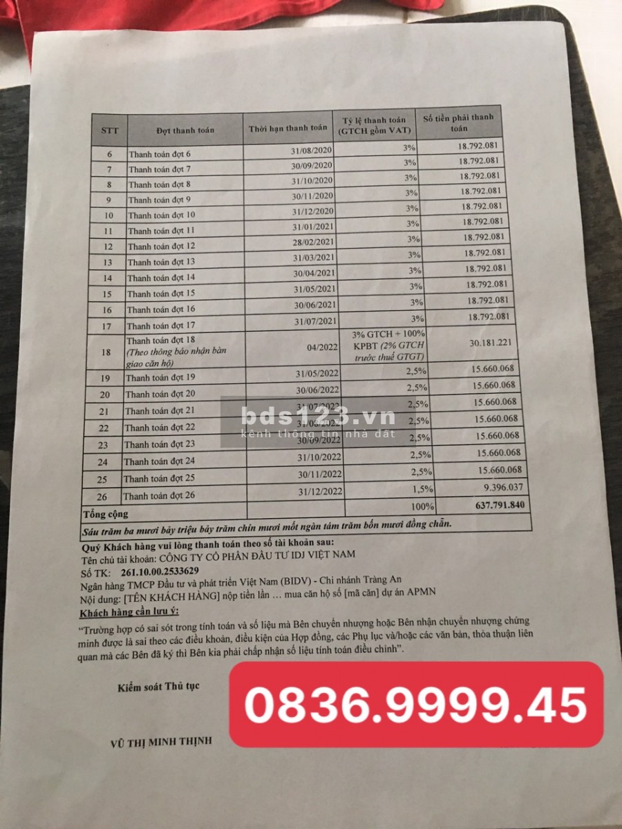 Bán Gấp Căn APMN 626 Triệu, Rẻ Hơn TT 400Tr Đã Đóng 75% Thiện Chí LH: 0836.9999.45 – Mai