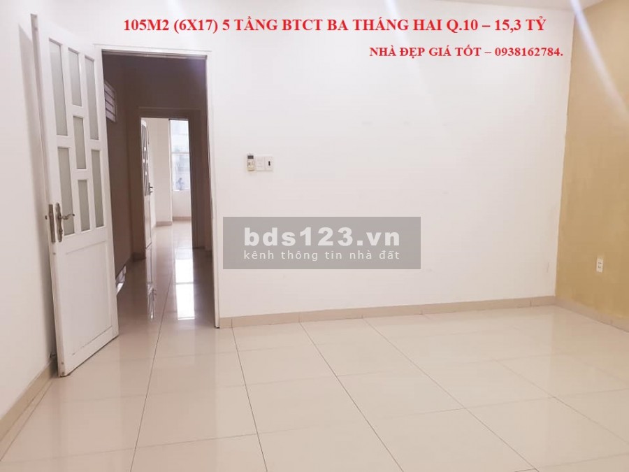 Bán gấp nhà hxh đường Ba Tháng Hai Quận 10. dtsd 105m2 nở hậu 5 tầng đúc kiên cố
