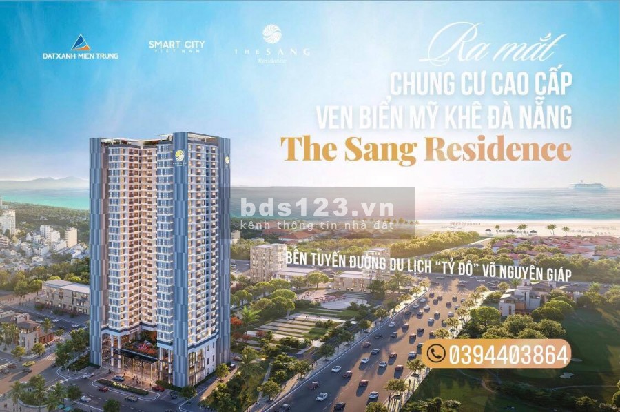 Hỗ trợ vay 80% với 0% lãi suất sở hữu ngay căn hộ The Sang Residence view biển Mỹ Khê