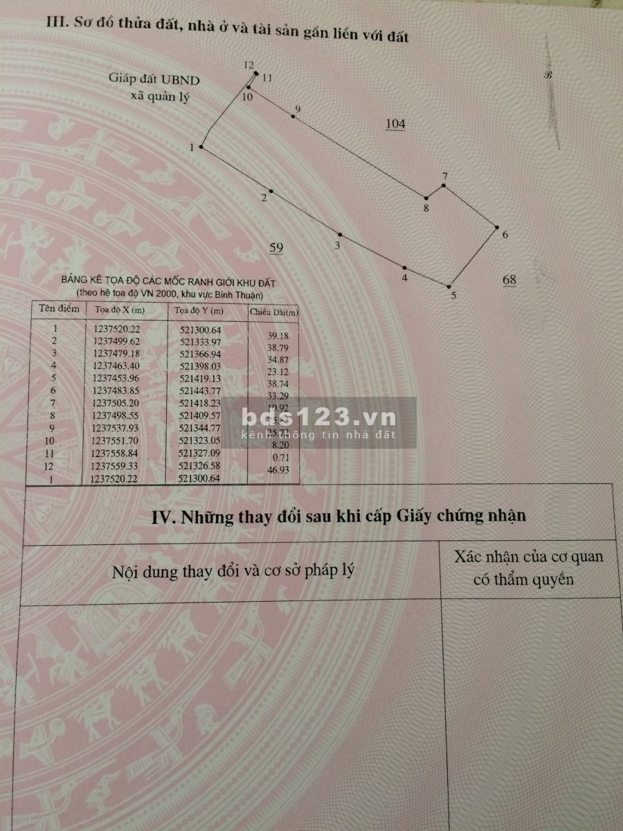 Chuyển nhượng 5,45 sào đất cạnh sự án khu nghỉ dưỡng cao cấp biển Cổ Thạch