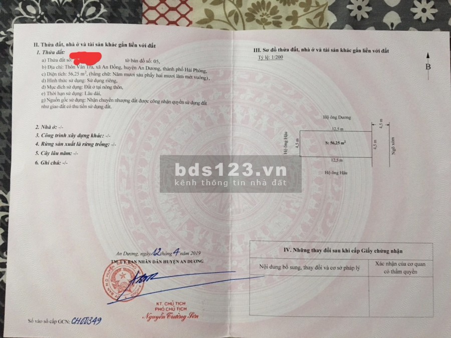 Bán lô đất tiềm năng tại Vân Tra An Đồng An Dương Hải Phòng giá bán 1.28 tỷ, thương lượng