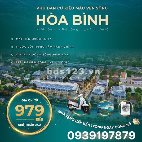 KDC ven sông Hòa Bình – Bạc Liêu kiểu mẫu lần đầu tiên xuất hiện giá bán 979 triệu/nền
