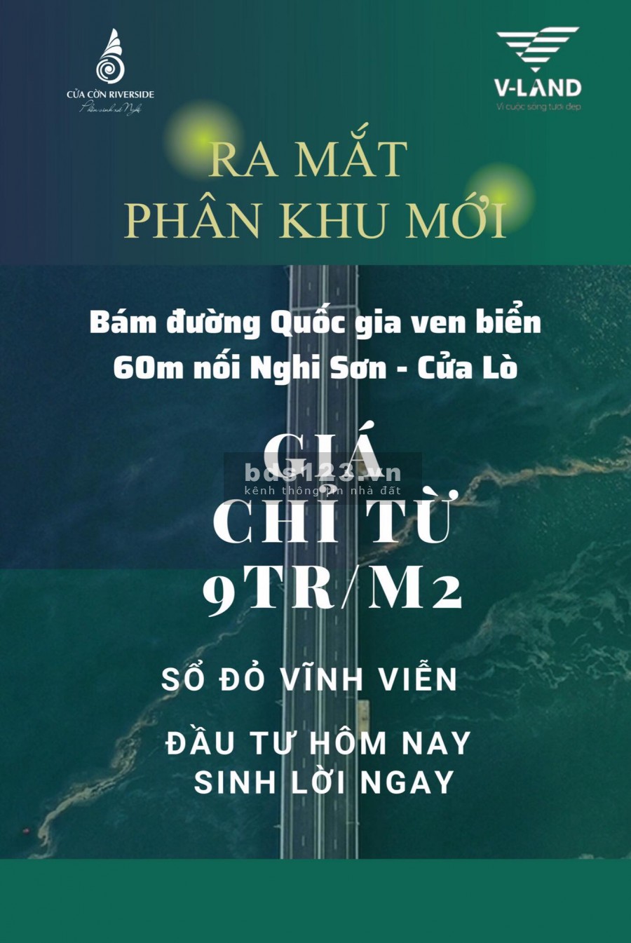 Đón sóng đầu tư đường quốc gia ven viển ngay chỉ từ 9 triệu/m2, dự án Cửa Cờn Riverside