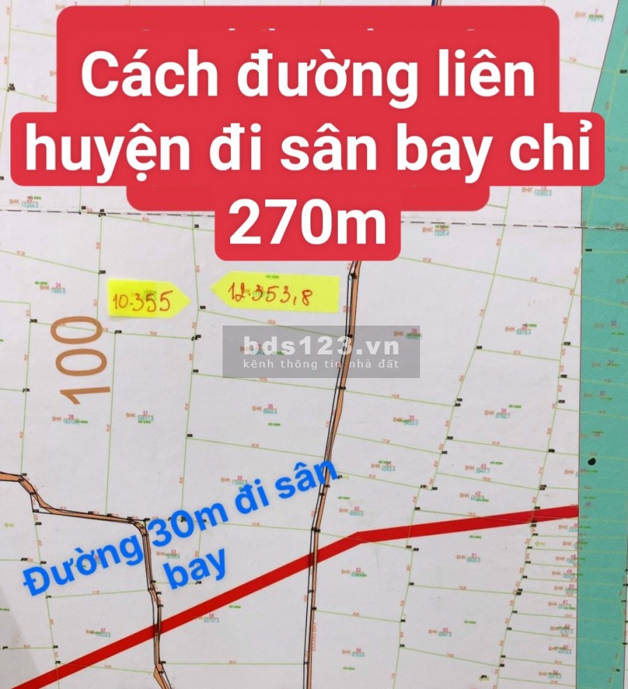 Cần bán đất vườn sổ đỏ vuông vức, gần đường liên huyện 12.353m2 giá 1 tỷ 420