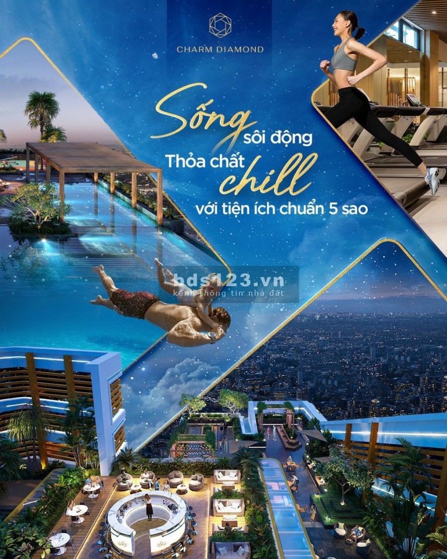 Bán Căn Hộ Charm Diamond 1PN Ngay Vincom TT 25%(300tr) Ngưng Đến T3/2024 Nhận Nhà
