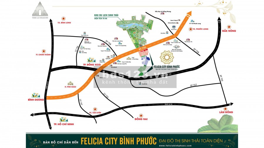Chỉ từ 3,5 triệu/m2, sở hữu ngay Felicia City, khu đô thị sinh thái đầu tiên tại Bình Phước