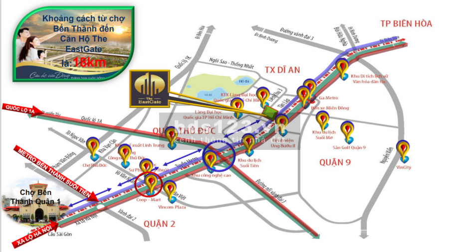 Căn hộ The East Gate giá công nhân đối diện bến xe Miền Đông mới, ngân hàng hỗ trợ vay 70 %