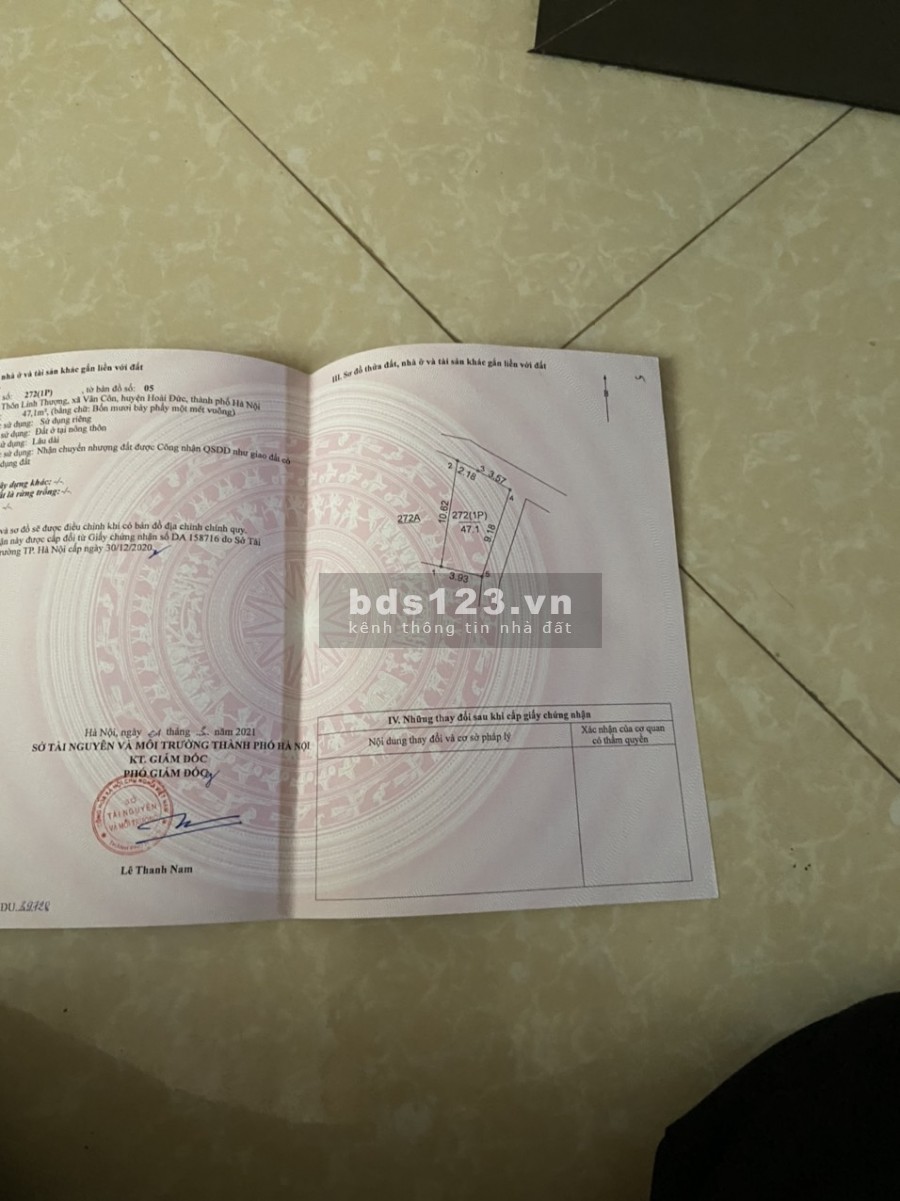 Diện tích sử dụng đất 47.1m2 giá bán 850 triệu 2 mặt tiền ô tô vào tận nhà, pháp lí chính chủ