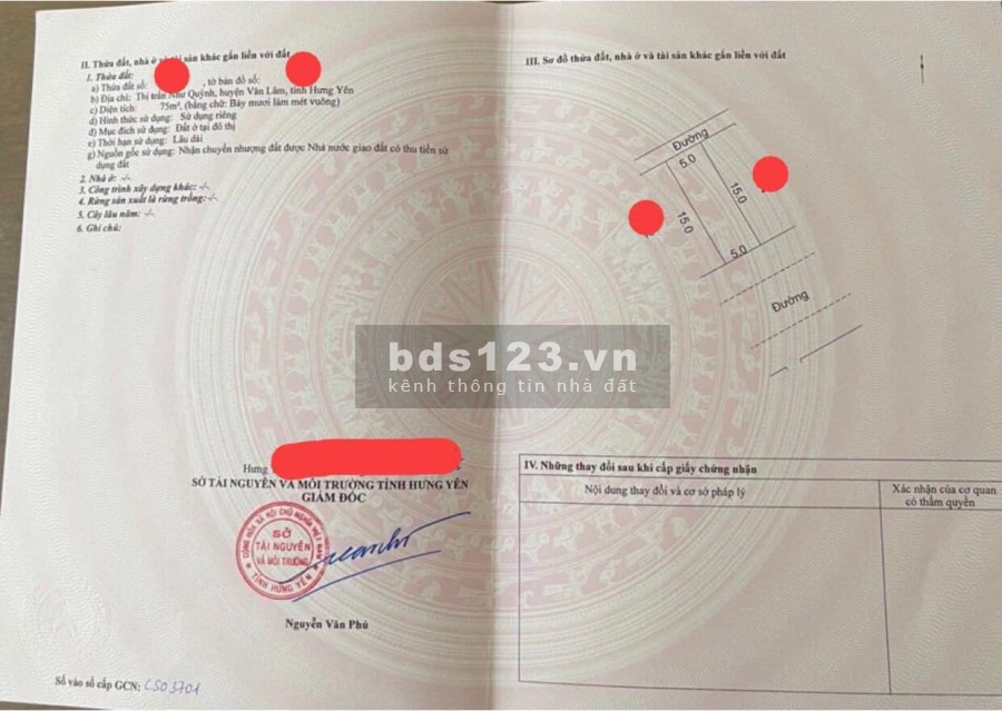 Chính chủ cần bán Lô Đất 75m2 khu 113 Như Quỳnh, thuộc khu vực kinh doanh buôn bán sầm uất