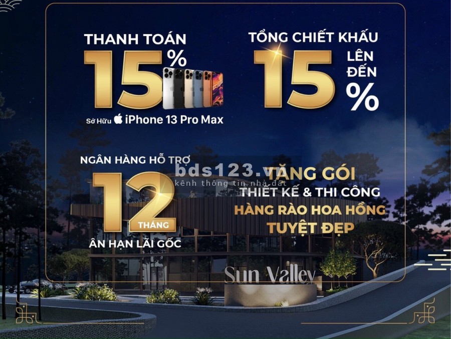 Sun Valley Ưu đãi tháng 10 chiết khấu lớn, ngân hàng hỗ trợ cho vay lên đến 75% giá tốt