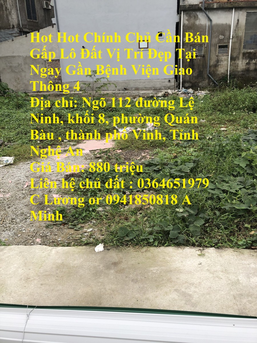 Hot Hot Chính Chủ Cần Bán Gấp Lô Đất Vị Trí Đẹp Tại Ngay Gần Bệnh Viện Giao Thông 4