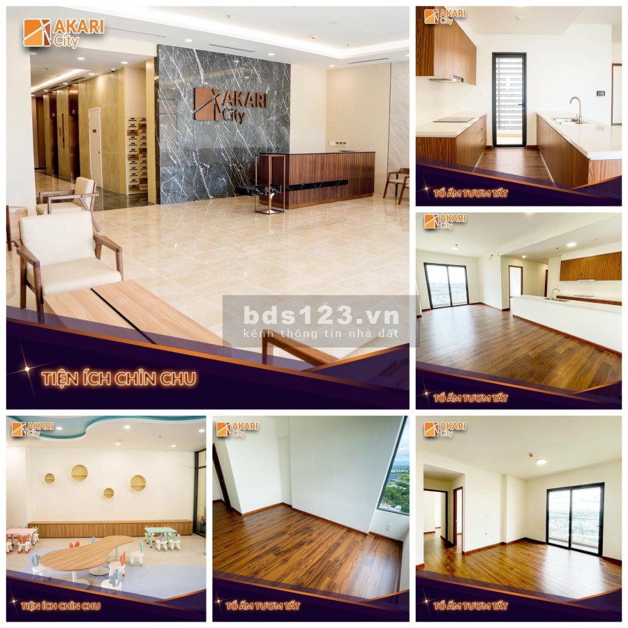 Cho thuê căn hộ mới bàn giao Akari City 2PN Giá 6,5 triệu/tháng bao phí quản lý