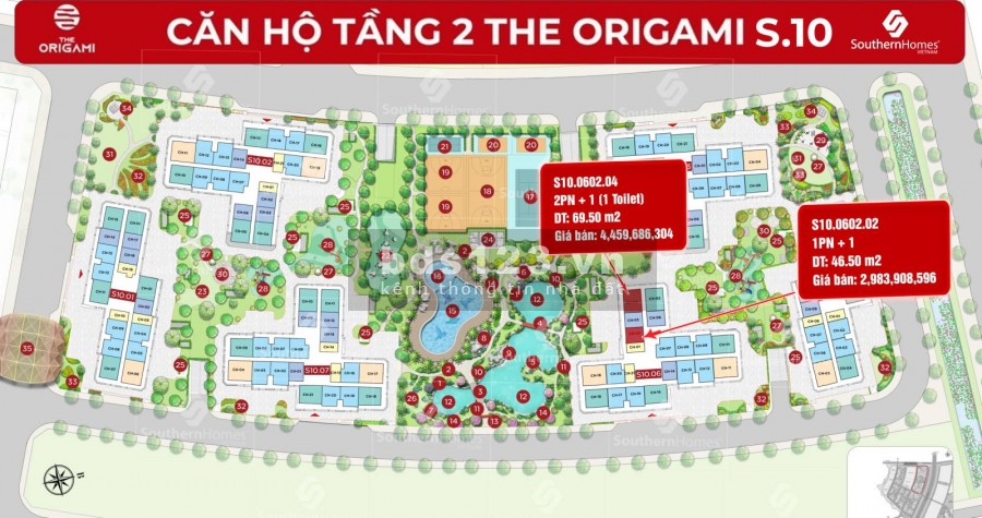 The Origami Vinhomes Grand park siêu phẩm tầng 2, view đẹp, giá tốt, vồn tự có chỉ 2xx triệu