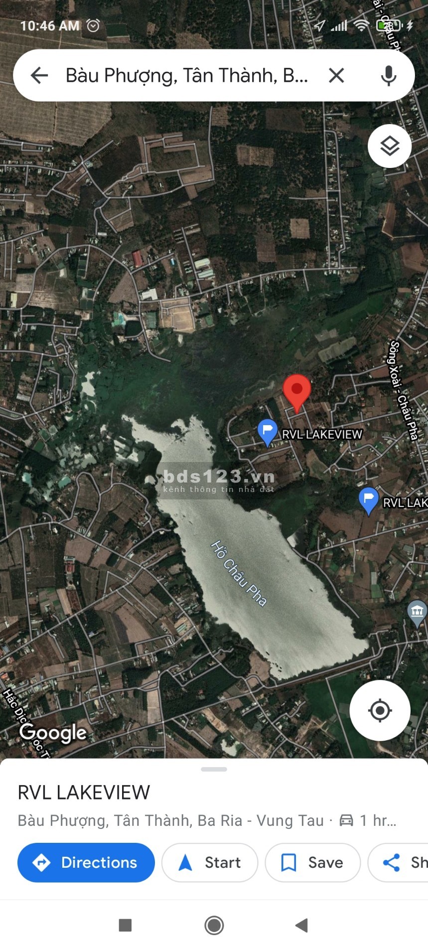 Bán lô đất ngay hồ Châu Pha, diện tích 524m2, sổ riêng, công chứng ngay. Gía siêu mềm