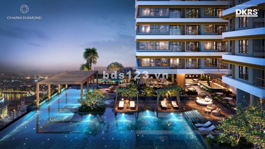 Căn hộ Studio 1 phòng ngủ Charm Diamond Dĩ An Bình Dương, view cực đẹp, giá tốt đầu tư