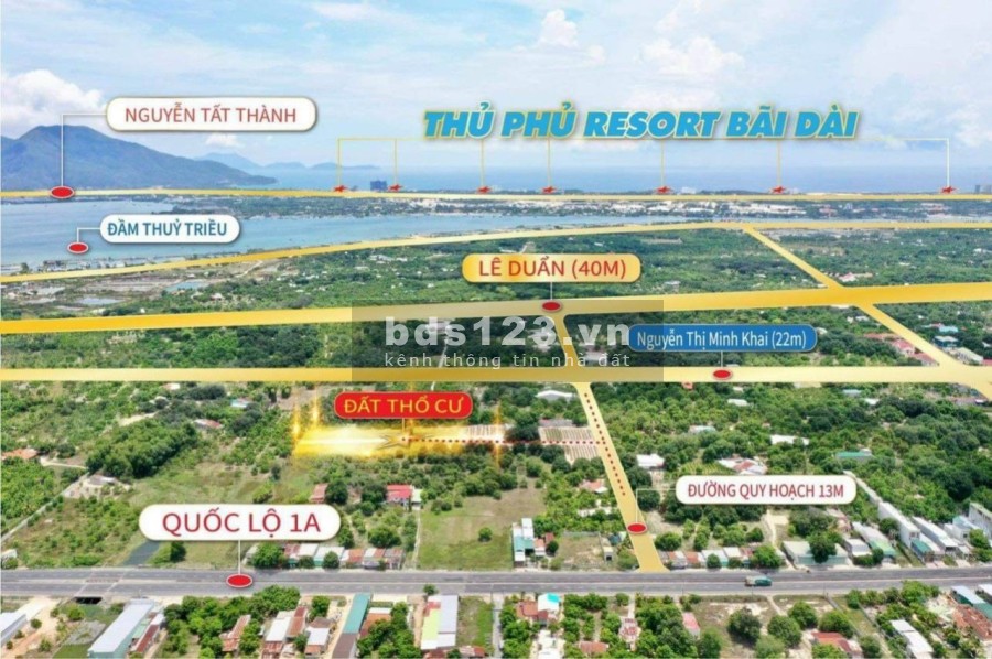 Đất nền ngay khu ven đầm nằm trên trục đường 13m, cạnh trục đường Lê Duẫn 40m, pháp lí đủ