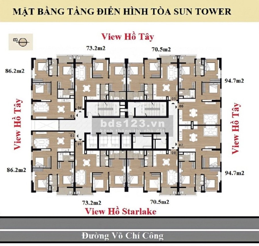 Căn góc 3PN diện tích sử dụng 95m2 HDI Tây Hồ chỉ từ 4,8 tỷ đã hoàn thiện nội thất