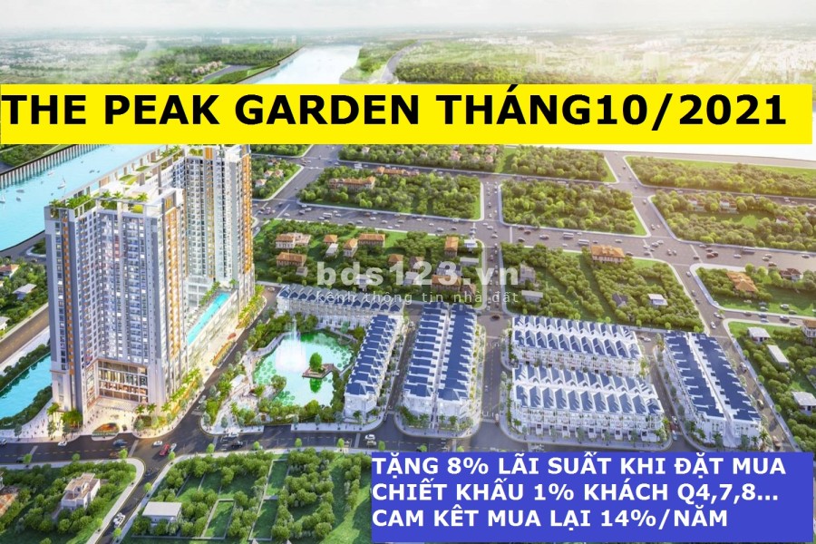 The Peak Garden Tặng 8%, cam kết mua lại 14%, Căn 2PN 65m2, 3PN-85m2, Giá 46 triệu/m2