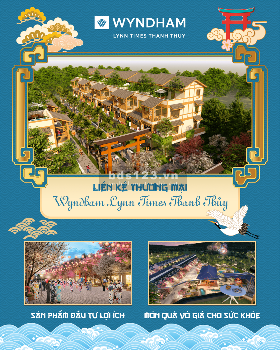 Chỉ còn duy nhất 1 lô Liền kề Wyndham Thanh Thủy full nội thất trên phố đi bộ Nhật Bản chỉ 3,xx tỷ