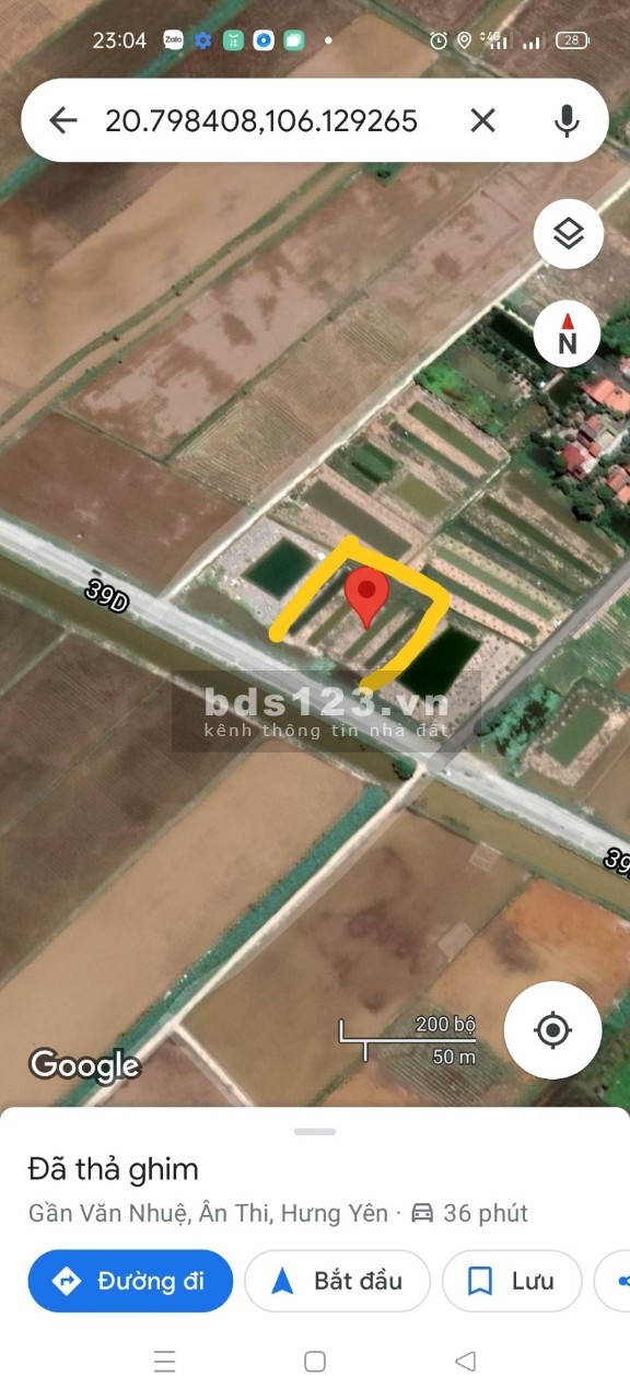 Đất trồng cây lâu năm ở Ân Thi Hưng Yên diện tích sử dụng 2880m2, pháp lý đầy đủ
